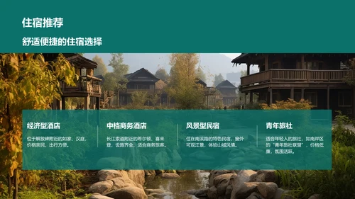 蓝色摄影风我的家乡——重庆山城风光与美食地图PPT模板