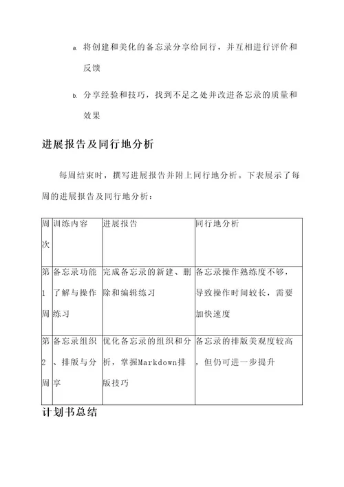 苹果备忘录训练计划