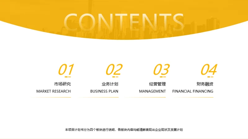 目录页-金融行业商业计划书