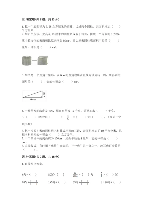 苏教版六年级下册数学期中测试卷含答案.docx