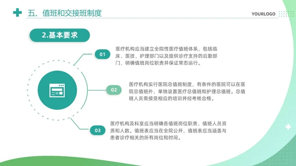 绿色清新简约医疗质量安全核心制度培训课件PPT