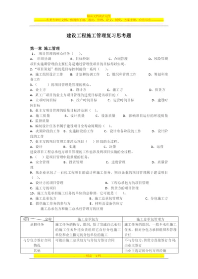 建设工程施工管理复习思考题第一章.docx