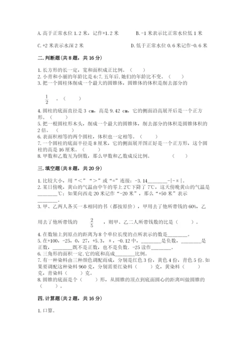 北师大版小学六年级下册数学期末综合素养测试卷及参考答案【新】.docx