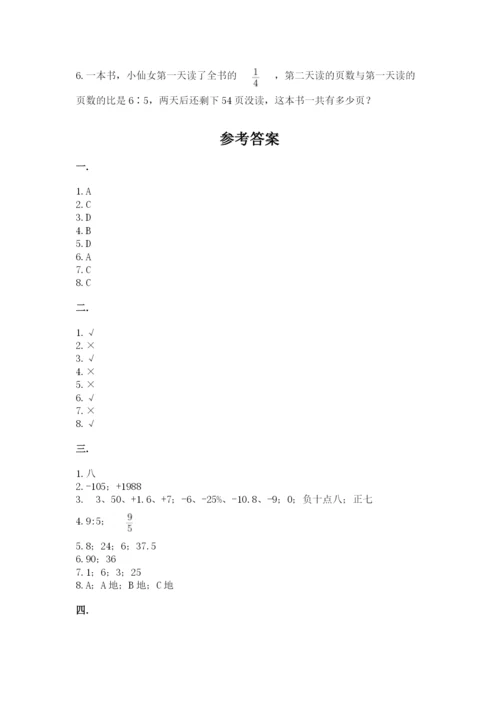 小学六年级升初中模拟试卷（轻巧夺冠）.docx