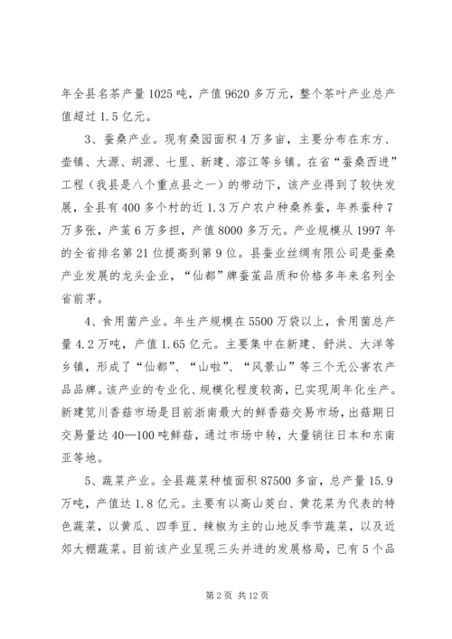 全县发展特色农业实践与调查.docx