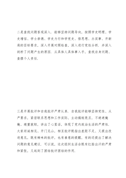 领导组在参加专题民主生活会上的点评发言提纲.docx