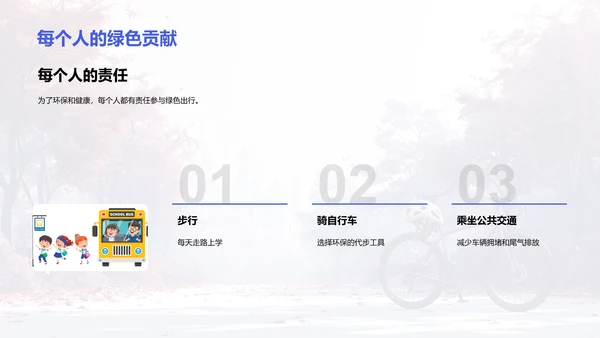 倡导绿色出行PPT模板