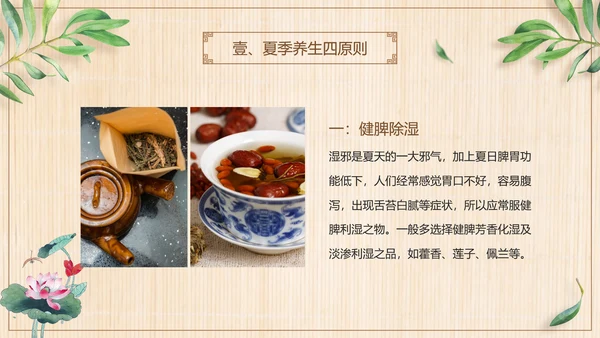 三伏养生中医食疗PPT模板