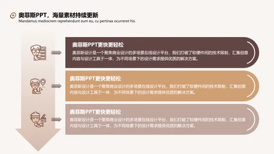 棕色简约流程关系3项PPT单页