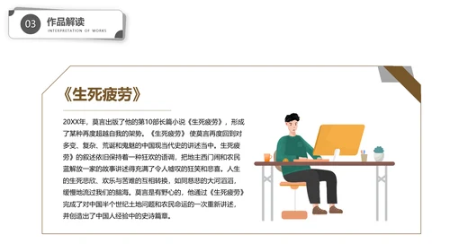 作家莫言读书PPT模板