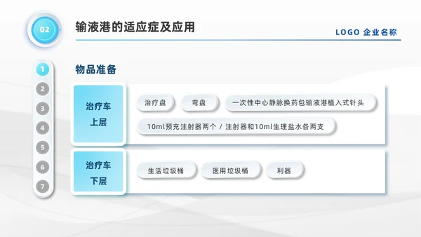 蓝色系微粒体风医疗输液港维护及注意事项培训PPT模板医疗护理