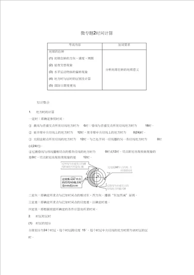 2019年高考地理二轮优选习题：专题一地球运动微专题2时间计算学案