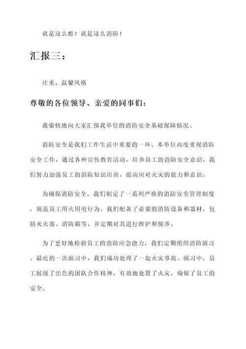 消防安全基础保障情况汇报