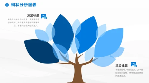 商务蓝黑通用树状图表数据分析PPT模板