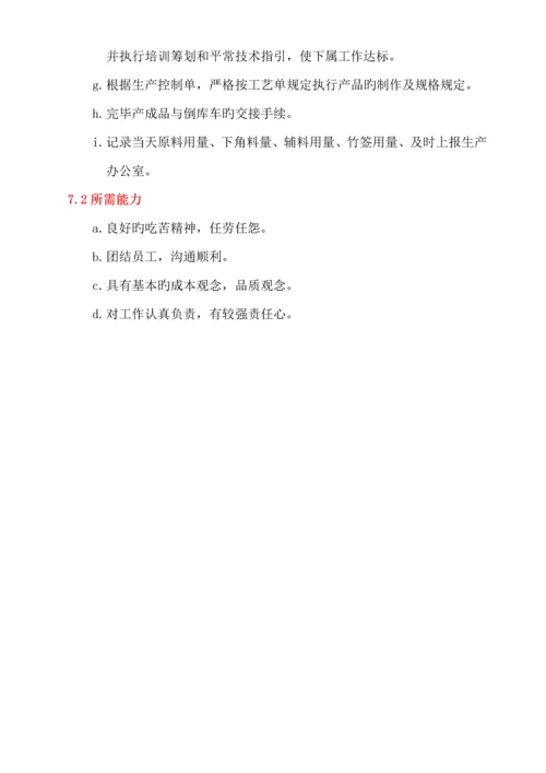 熟食加工厂生产科员工岗位基本职责.docx