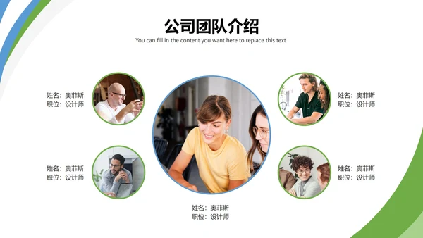 商务公司团队人物介绍PPT模板