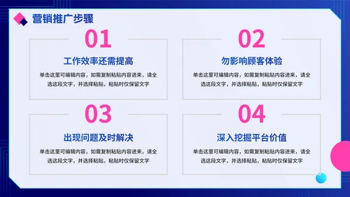 渐变蓝色互联网电商销售计划PPT模板