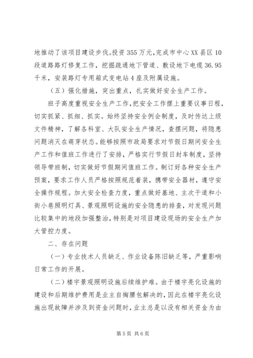 市城市照明管理处XX年上半年工作总结及下半年工作计划 (2).docx