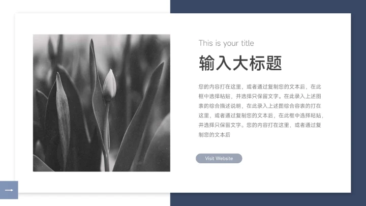 蓝色暗色简约图文品牌合作策划PPT模板