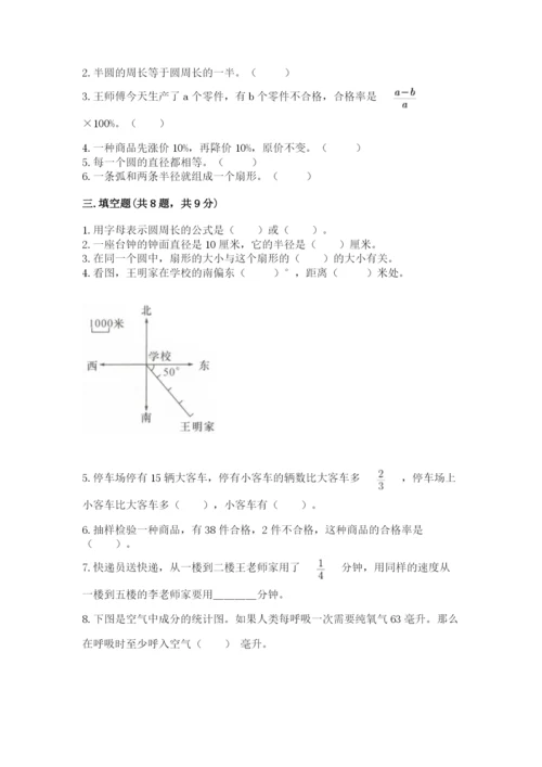 六年级上册数学期末测试卷附完整答案【名校卷】.docx