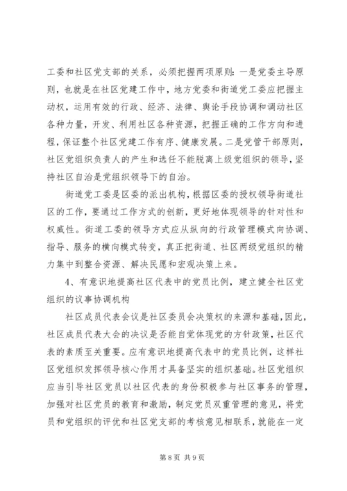 社区党组织作用发挥情况报告.docx