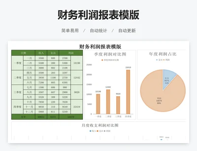 财务利润报表模版