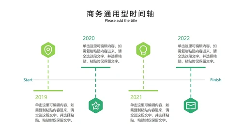 绿色系简约商务时间轴内容集合PPT模板