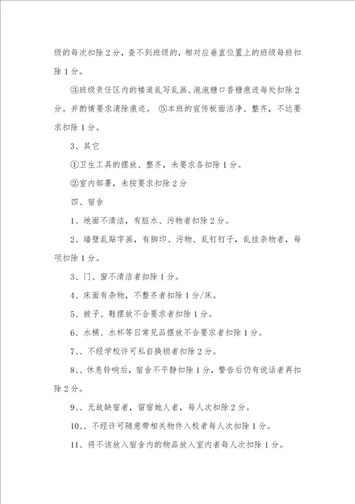 学校班级量化管理细则 班级管理量化考评细则