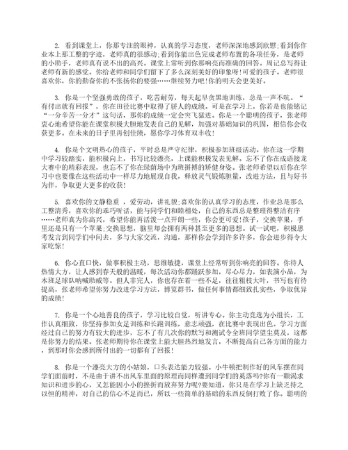 对语文教师的评语