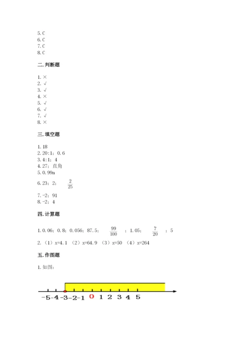 沪教版小学六年级下册数学期末综合素养测试卷精品【预热题】.docx