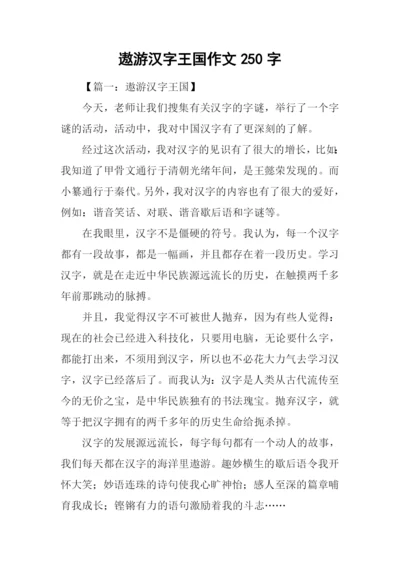 遨游汉字王国作文250字.docx