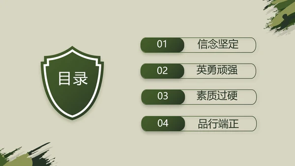 迷彩风格八一部队党课青春梦强军梦动态PPT