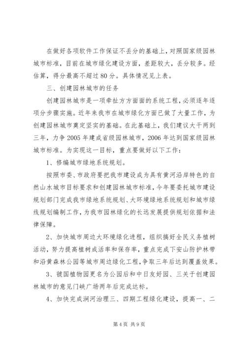 关于创建园林城市的意见.docx