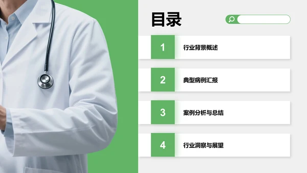 绿色商务风典型病例汇报与总结PPT模板