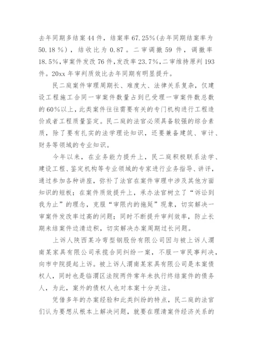 民二庭工作总结.docx