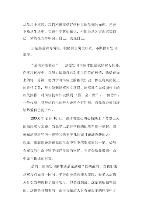 教师顶岗实习工作计划三篇