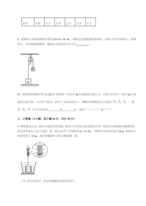 基础强化重庆市北山中学物理八年级下册期末考试难点解析试题（解析版）.docx