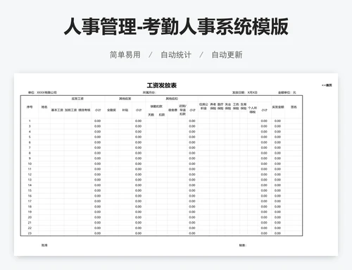人事管理-考勤人事系统模版