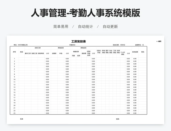 人事管理-考勤人事系统模版