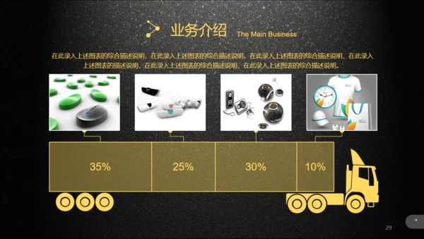 黑色质感企业产品介绍宣传通用PPT模板