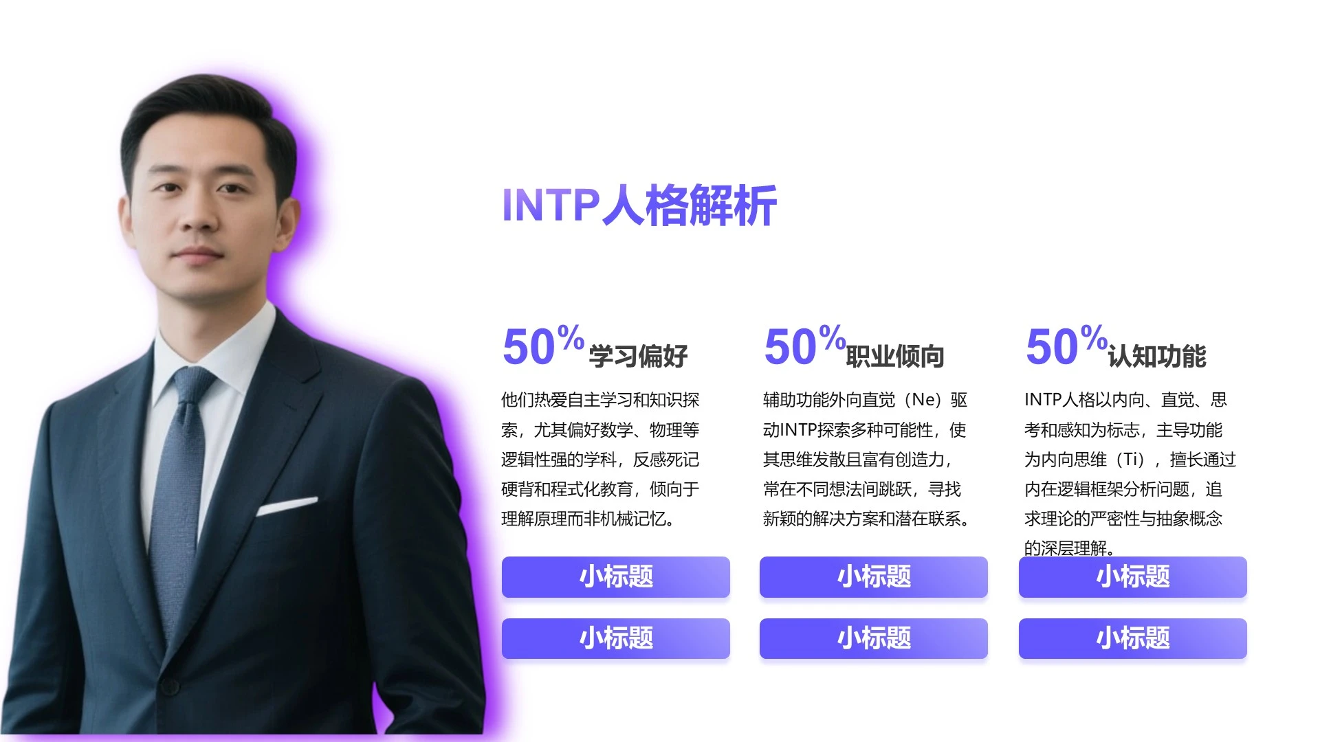 紫色简约风自我介绍通用PPT单页
