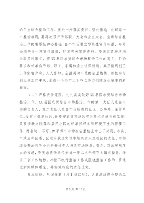 最新精编之第一篇：商务部门在创卫会议领导讲话.docx