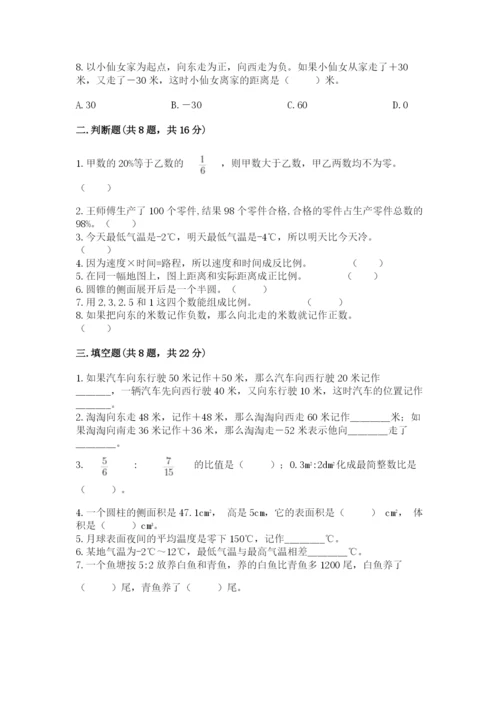 沪教版小学六年级下册数学期末综合素养测试卷及答案【夺冠】.docx