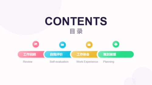 粉色渐变几何立体述职汇报PPT案例