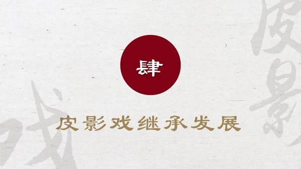 中国物质文化遗产皮影戏PPT模板
