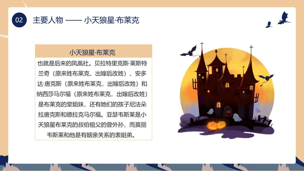 黄色蓝色卡通风哈利波特PPT模板电影