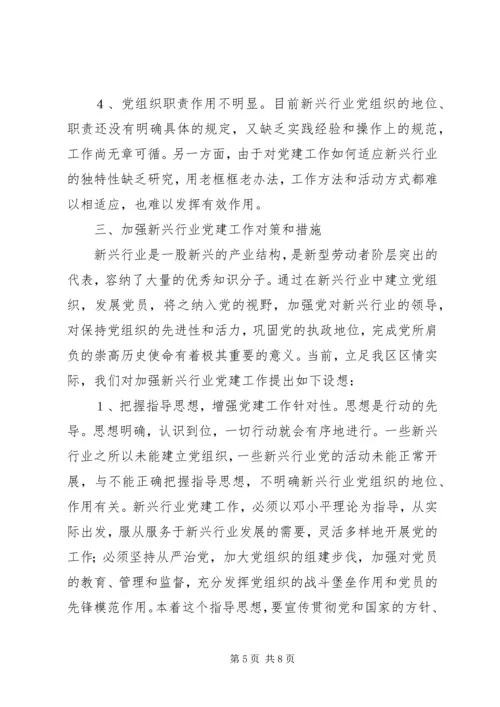 新兴行业党建工作情况调研报告.docx