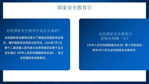 蓝色科技风国家安全教育日主题教育PPT模板