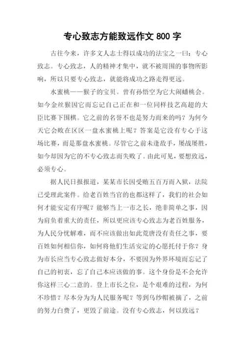 专心致志方能致远作文800字.docx