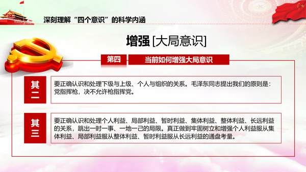 增强四个意识做合格党员PPT模板